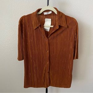 Mango Button Up Shirt in Brown New W Tags Size Small